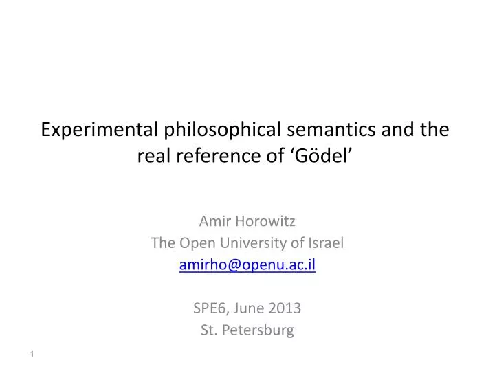 experimental philosophical semantics and the real reference of g del