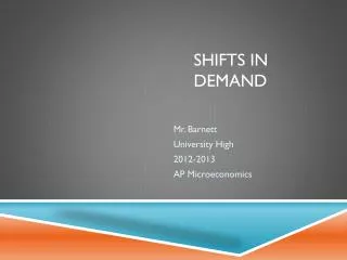 shifts in demand