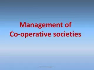 Management of Co-operative societies
