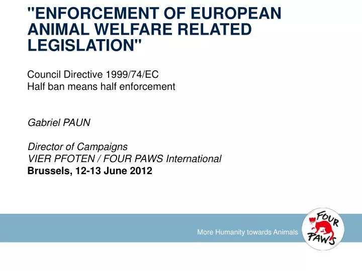 enforcement of european animal welfare related legislation