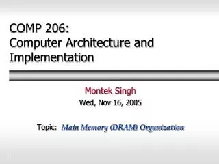COMP 206: Computer Architecture and Implementation