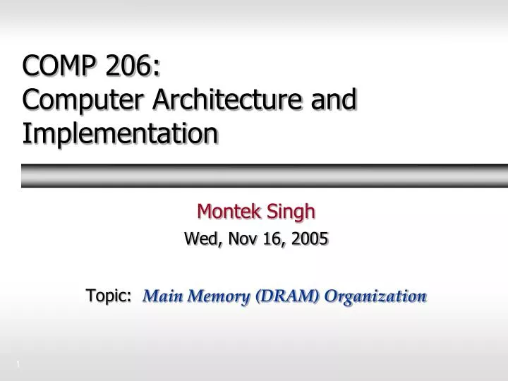 comp 206 computer architecture and implementation