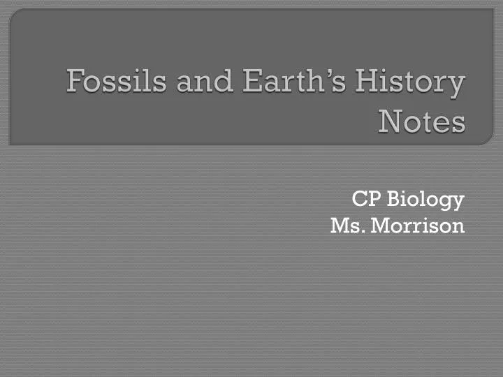 fossils and earth s history notes
