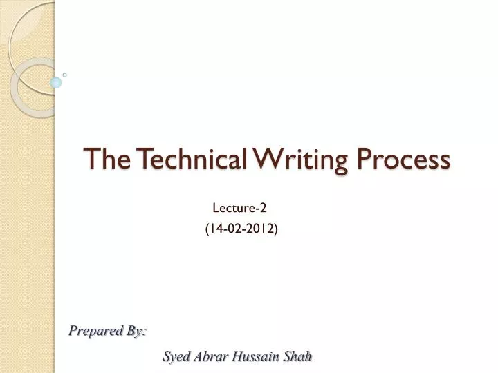 the technical writing process