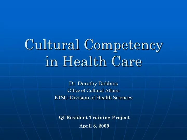 cultural competency in health care