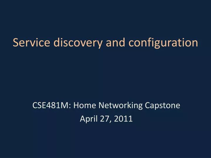 service discovery and configuration