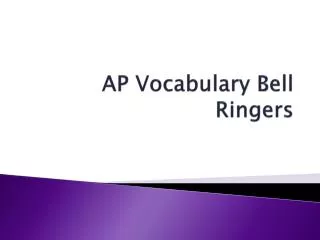 AP Vocabulary Bell Ringers