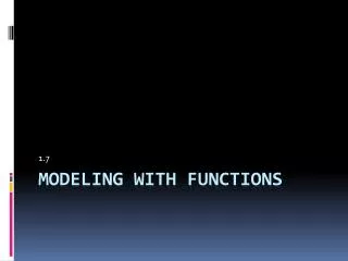 Modeling With functions