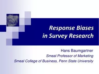 Response Biases in Survey Research