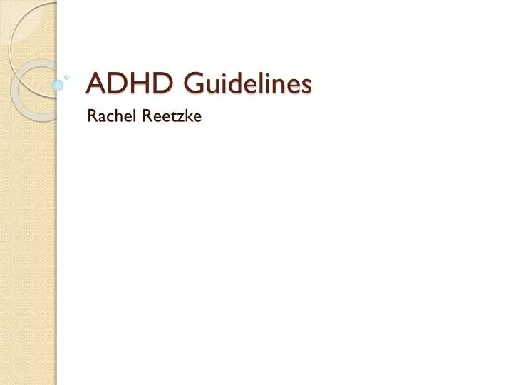 adhd guidelines