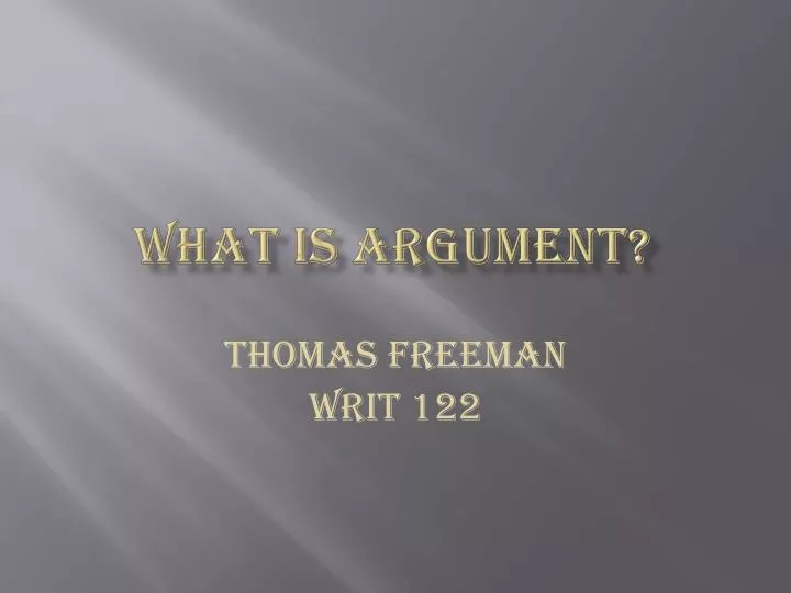 what is argument
