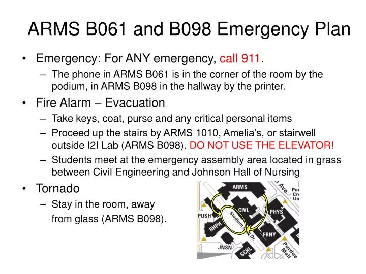 arms b061 and b098 emergency plan