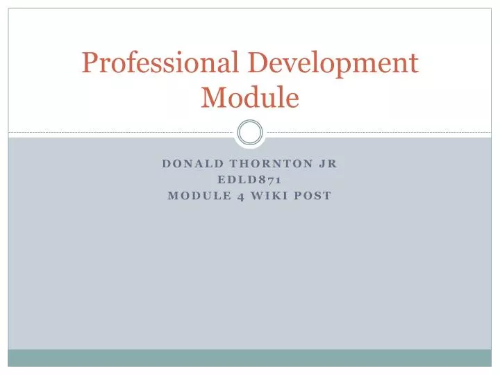 professional development module