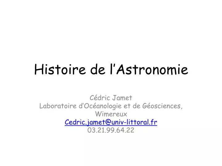 histoire de l astronomie