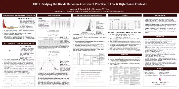 arch bridging the divide between assessment practice in low high stakes contexts
