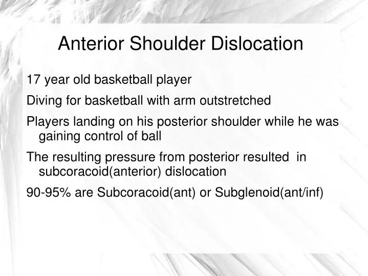 anterior shoulder dislocation