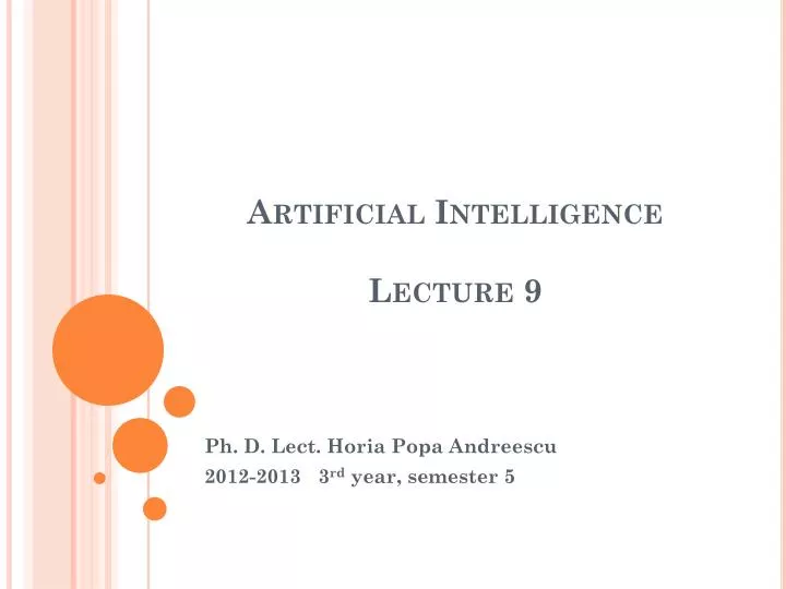 artificial intelligence lecture 9
