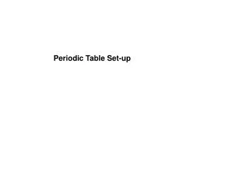 Periodic Table Set-up