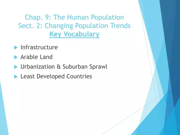 chap 9 the human population sect 2 changing population trends key vocabulary
