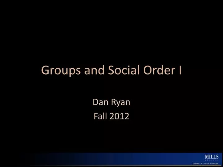 groups and social order i