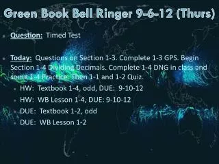 Green Book Bell Ringer 9-6-12 (Thurs)