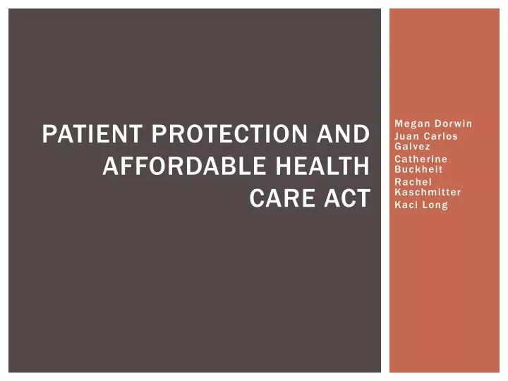 patient protection and affordable health care act