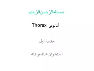 بسم‌الله‌الرّحمن‌الرّحيم آناتومي Thorax