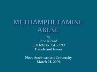 Methamphetamine Abuse