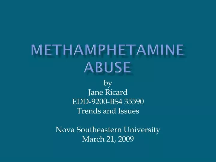 methamphetamine abuse