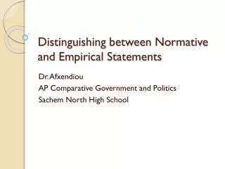 Distinguishing between Normative and Empirical Statements