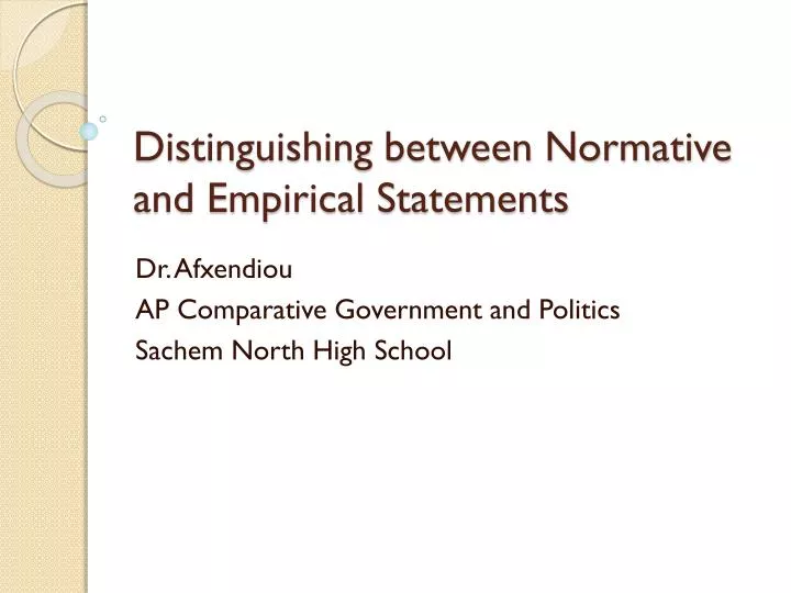 distinguishing between normative and empirical statements