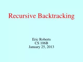 Recursive Backtracking