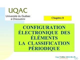configuration lectronique des l ments la classification p riodique