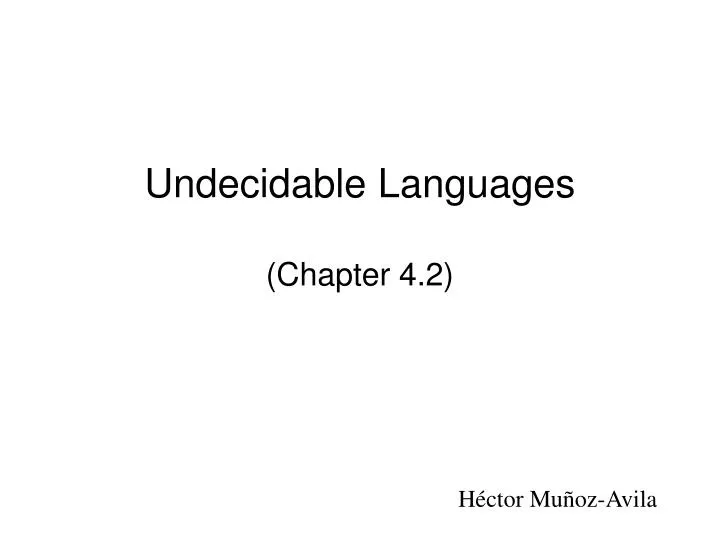 undecidable languages chapter 4 2