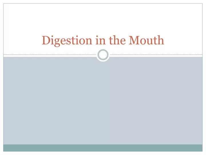 digestion in the mouth