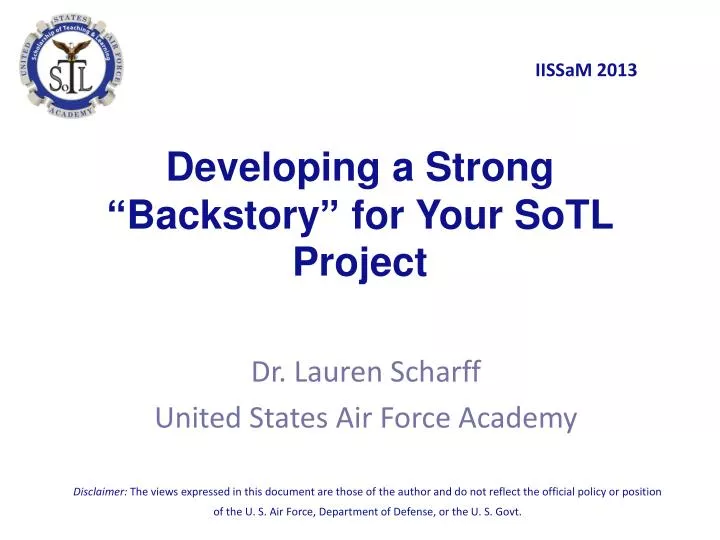 developing a strong backstory for your sotl project