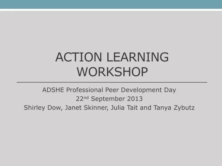 action learning workshop