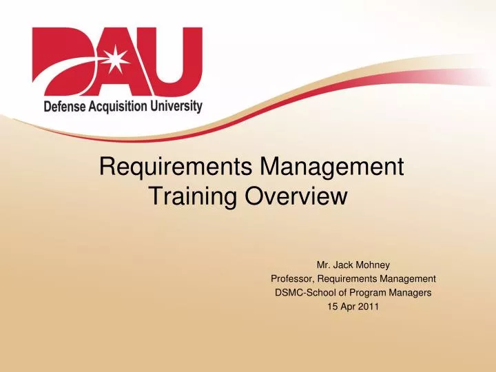 requirements management training overview