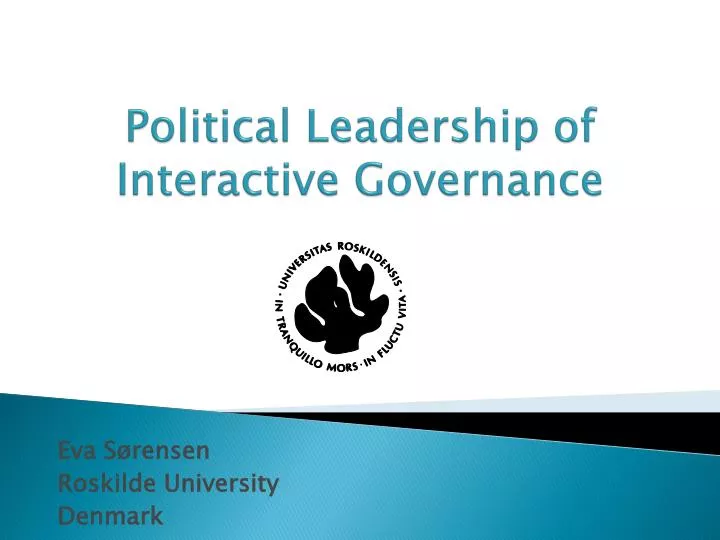 political leadership of interactive governance