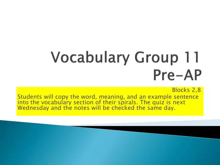 vocabulary group 11 pre ap
