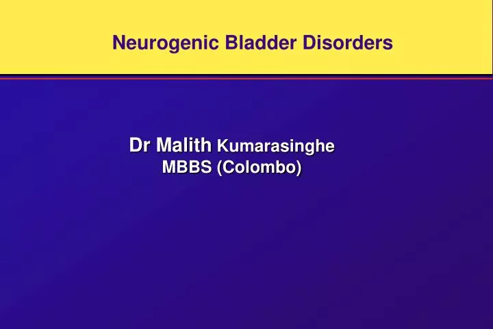 neurogenic bladder disorders