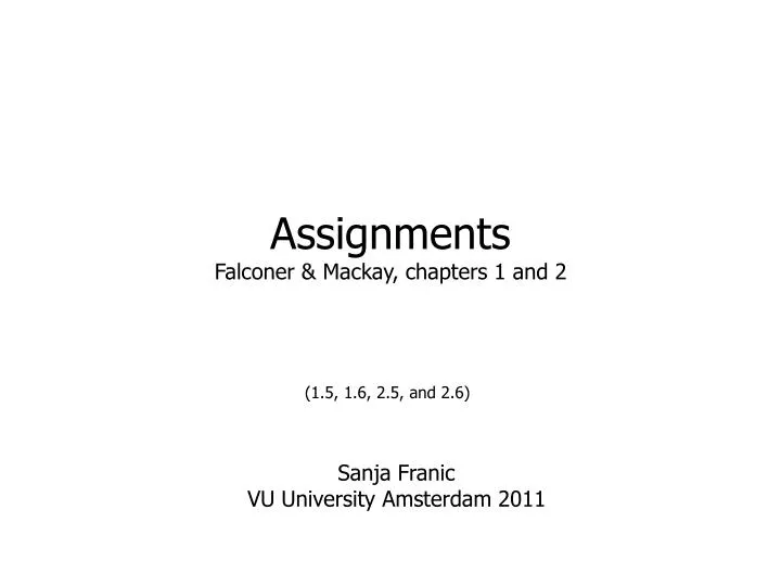 assignments falconer mackay chapters 1 and 2