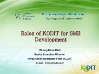 Roles of KODIT for SME Development