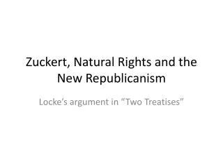 Zuckert , Natural Rights and the New Republicanism