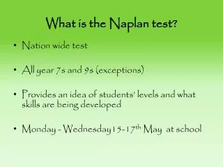 What is the Naplan test?