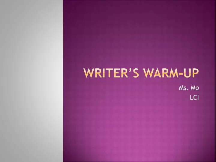 writer s warm up