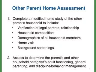 Other Parent Home Assessment