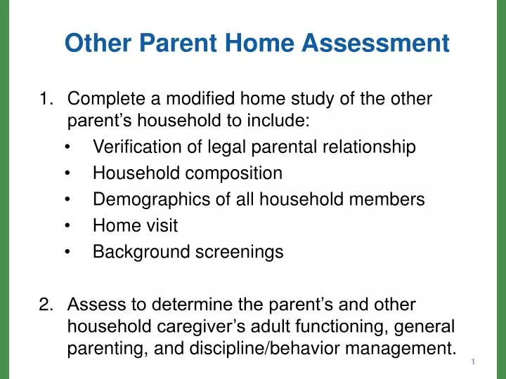 other parent home assessment