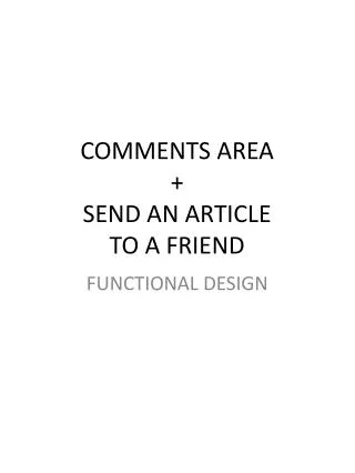 comments area send an article to a friend