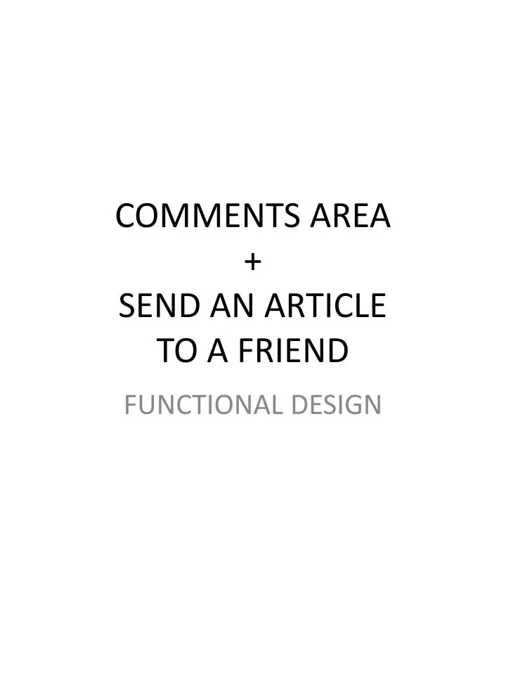 comments area send an article to a friend